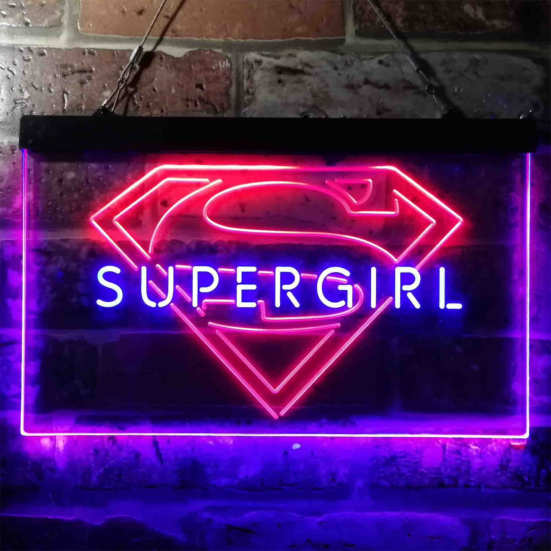 Supergirl Logo Dual LED Neon Light Sign